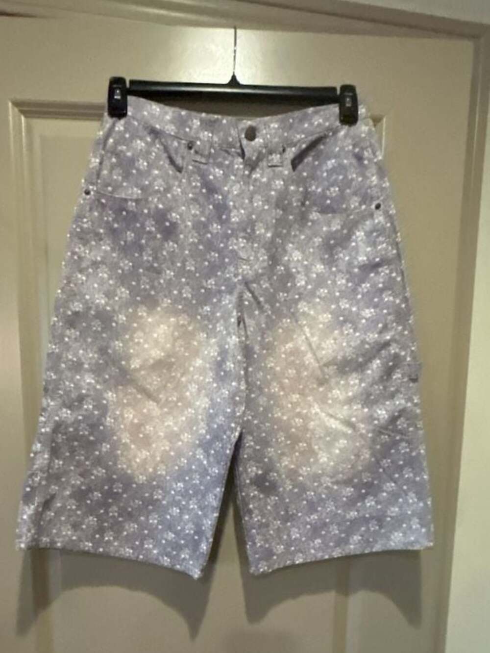 BDG Urban Outfitters Floral Print Denim Utility Jorts
